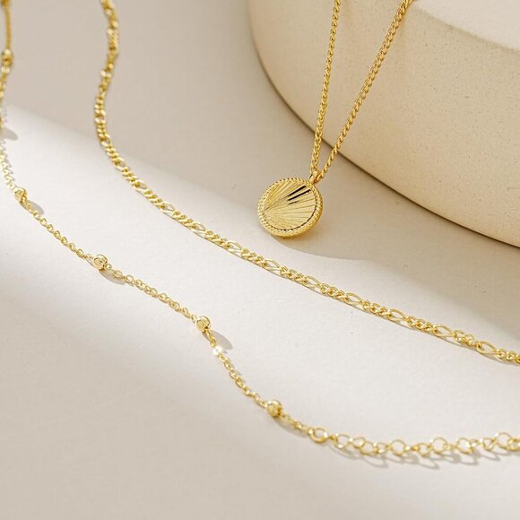 Layered Gold Necklaces for Women,14K Gold Plated Dainty Stackable Stack Choker N - Picture 7 of 7